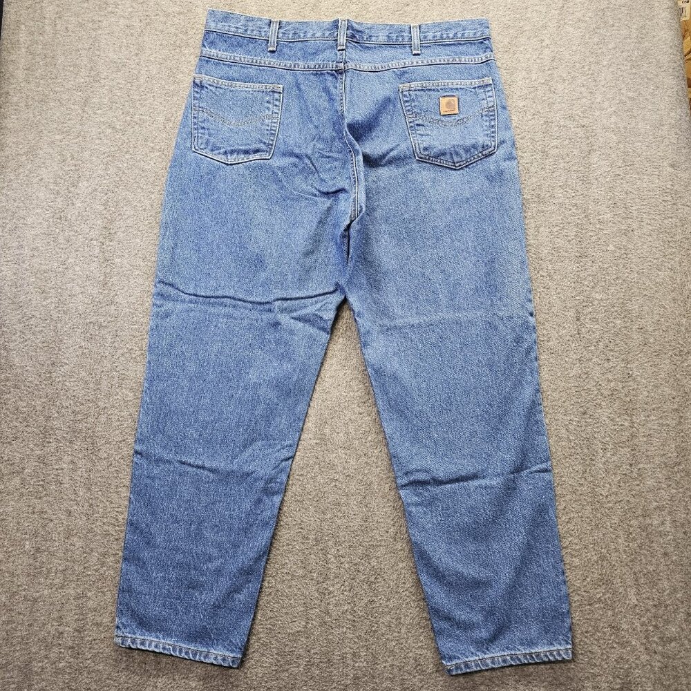 Carhartt Jeans Mens 42x30 Blue Traditional Denim Carpenter B17 DST